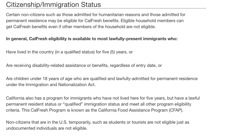 "Qualification Guidelines for Food Stamps In California"