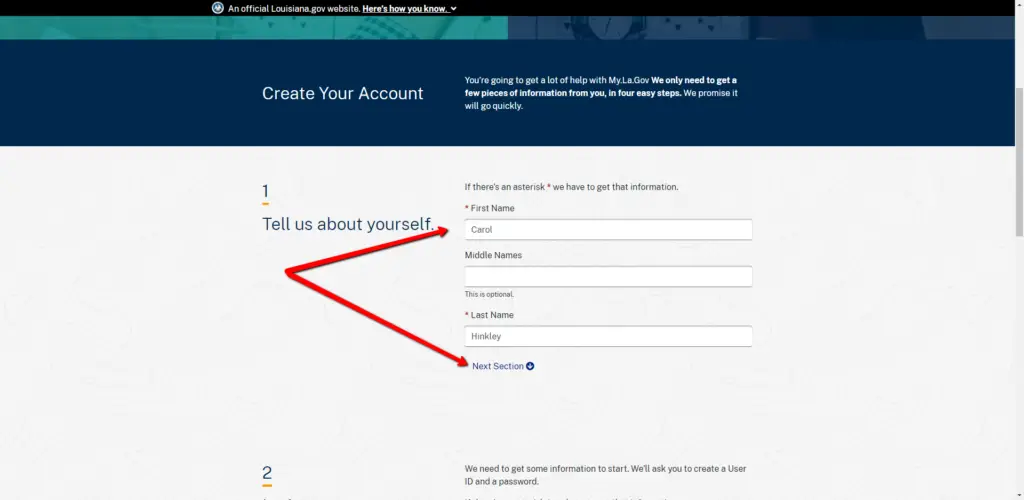 My.La.gov Account Registration