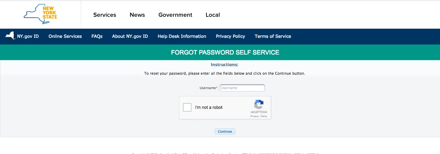 "NY Mybenefits.ny.gov password reset"