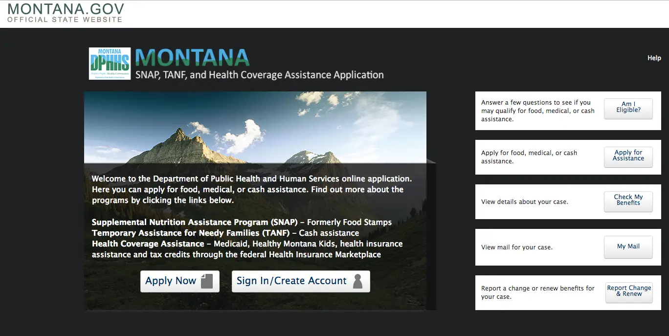 "Apply for Food Stamps in Montana Online"