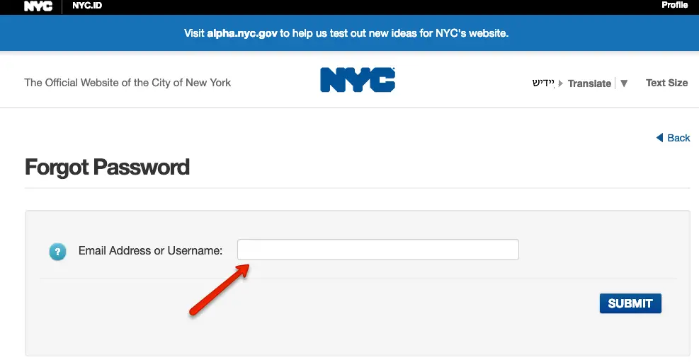 "NYC ACCESS HRA Forgot Password"