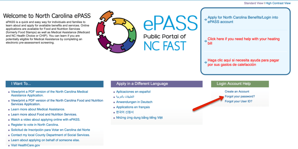 EPass NC Gov Password Reset