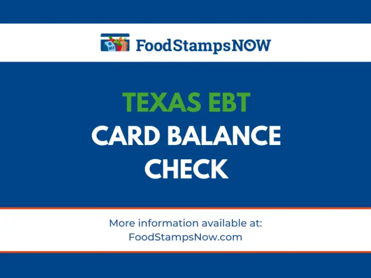 Texas EBT Card balance check