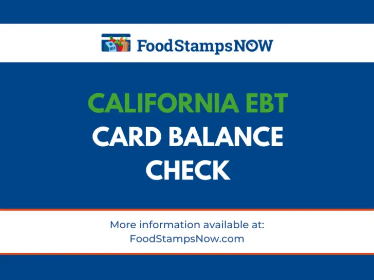 California EBT Card balance check