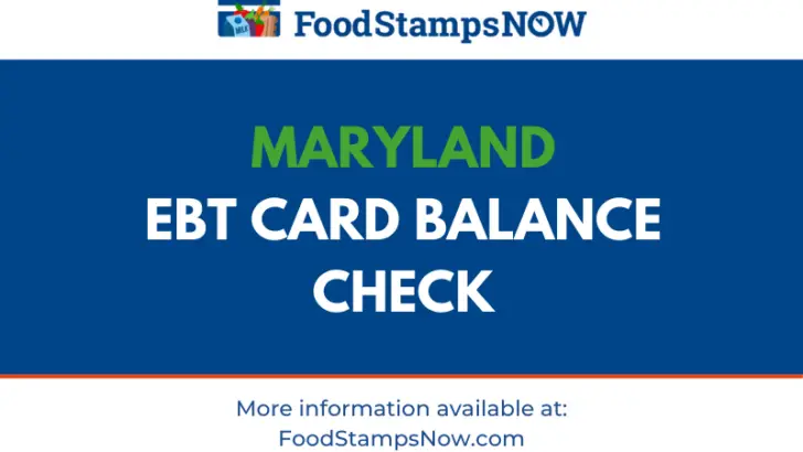 Maryland EBT Card Balance Check