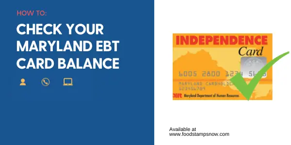 "Maryland EBT Card Balance"