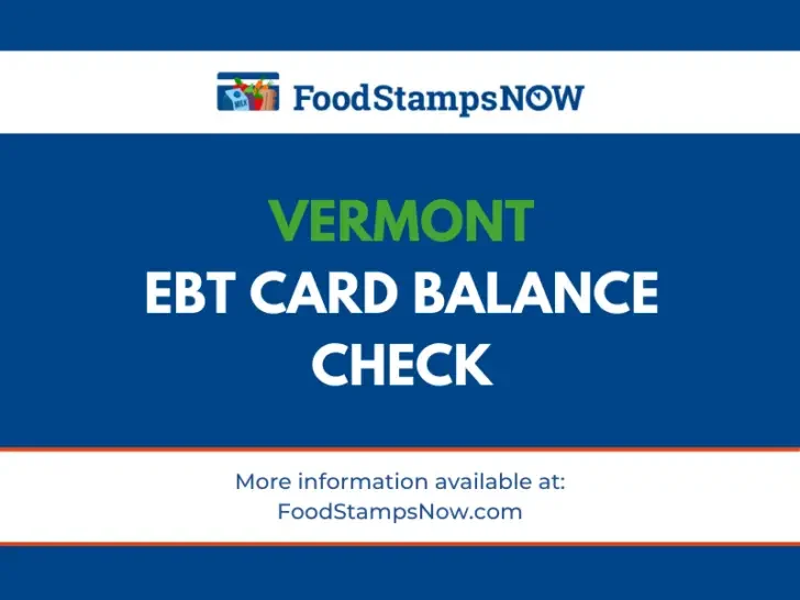 Vermont EBT Card Balance Check