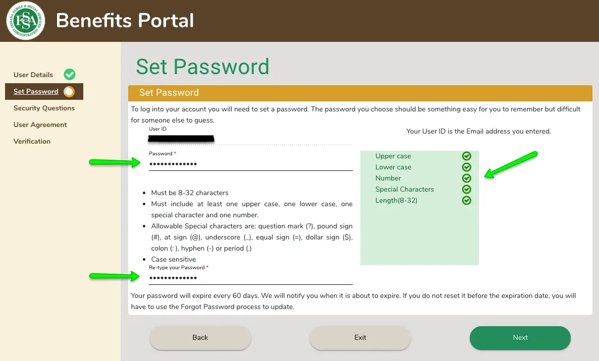 "How to Create FSSA Benefits Portal set password"