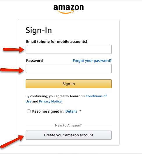 "Login Amazon Account"