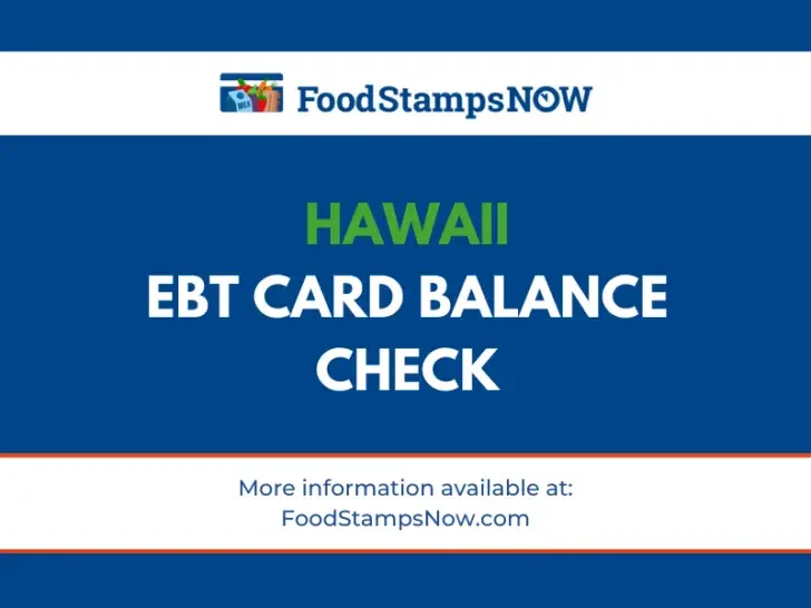 Hawaii EBT Card Balance Check