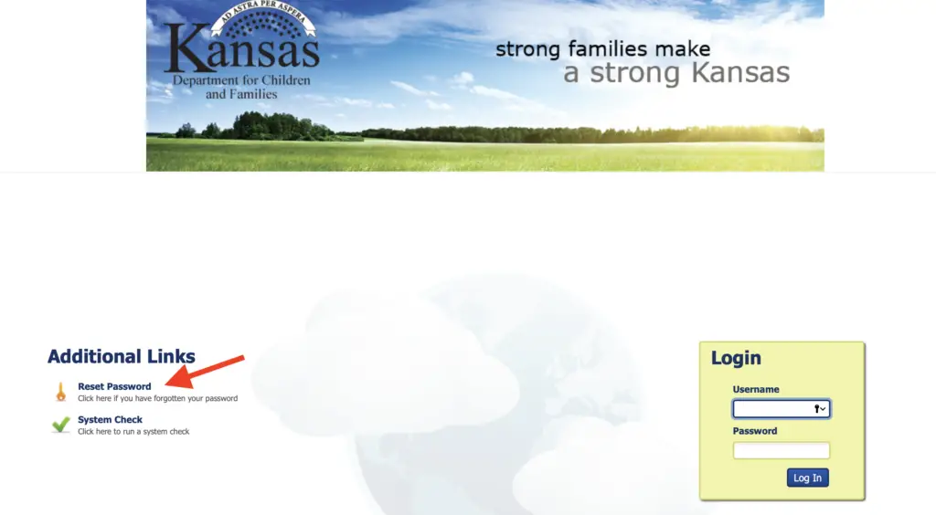 Reset Kansas DCF Password