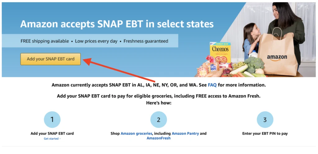 Use Nebraska EBT Card on Amazon