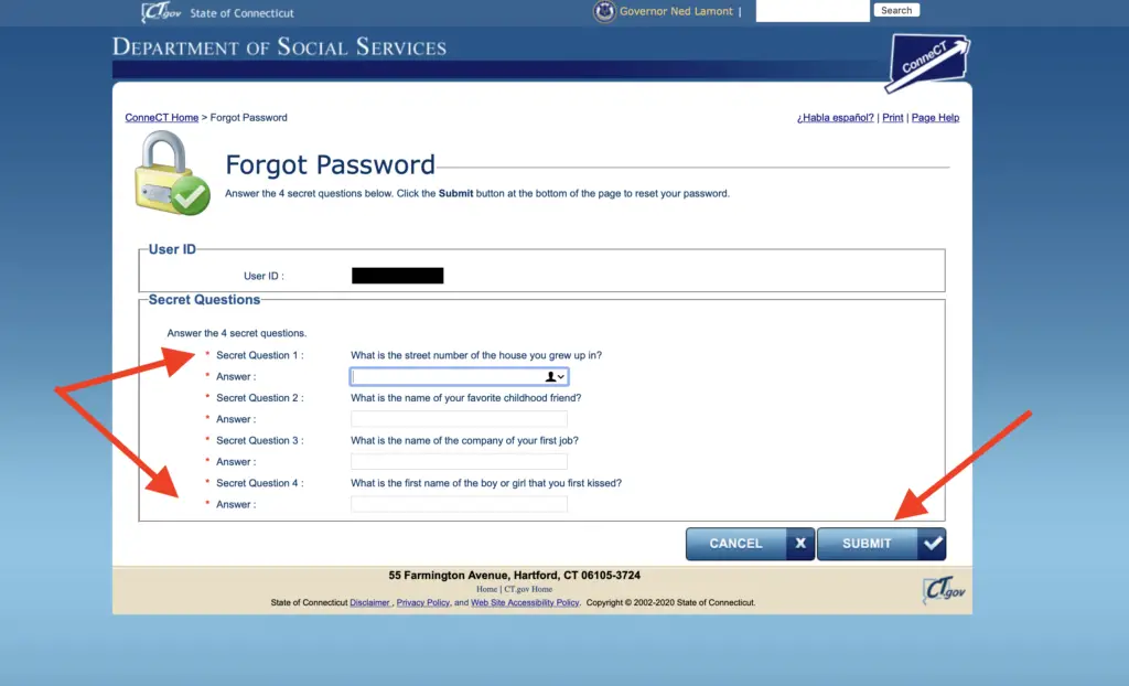 Connect CT gov Password Reset Help