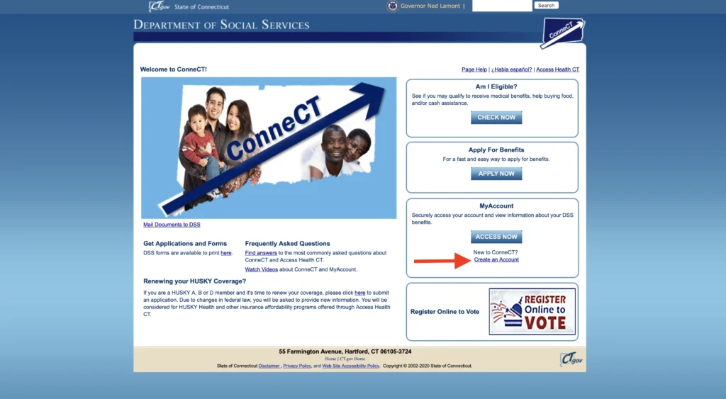 Create a Connect CT Gov account