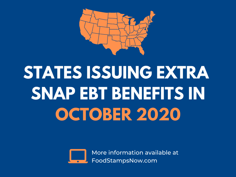 Extra SNAP Benefits by State October 2020 Food Stamps Now