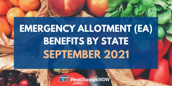 Emergency allotment (EA) benefits September 2021