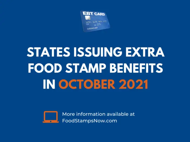Extra SNAP Food Stamp Benefits for October 2021