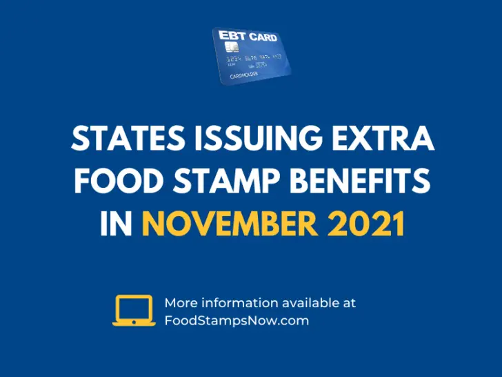Extra SNAP Food Stamp Benefits for November 2021