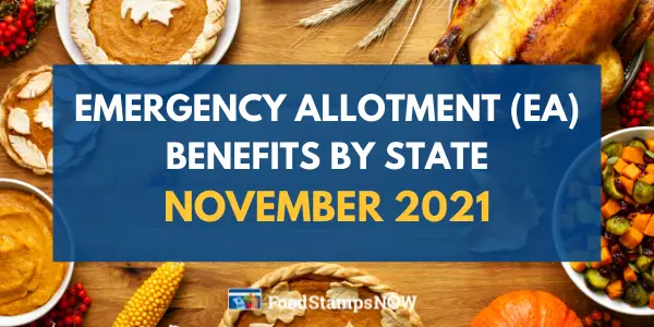 SNAP Emergency Allotment benefits by state November 2021