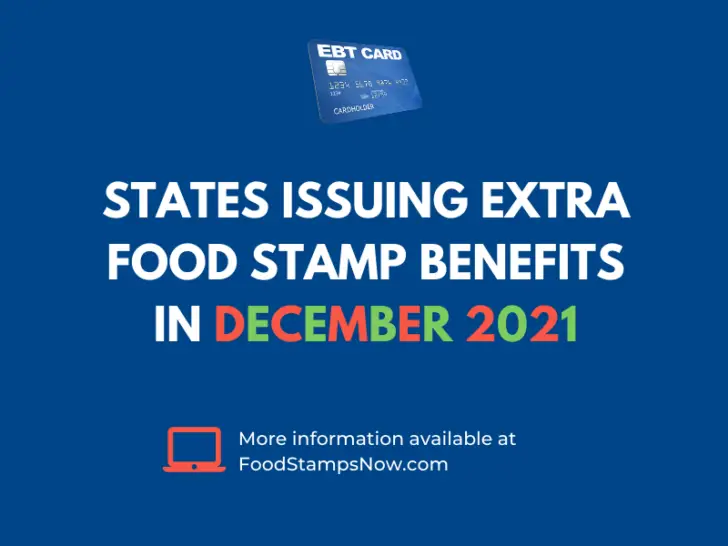 Extra SNAP Food Stamp Benefits for December 2021