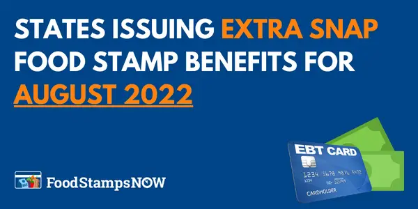 Extra Food Stamp Benefits for August 2022