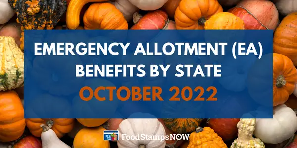 Emergency allotment (EA) benefits by state - October 2022