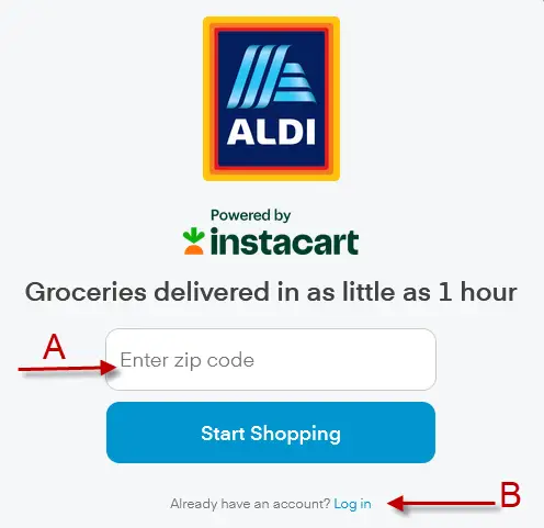 "create a new account or log in with an existing Instacart account"