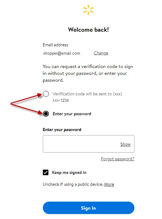 "enter password or receive verification code"