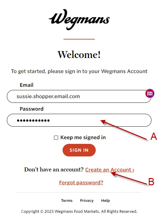 "sign in or create an account"