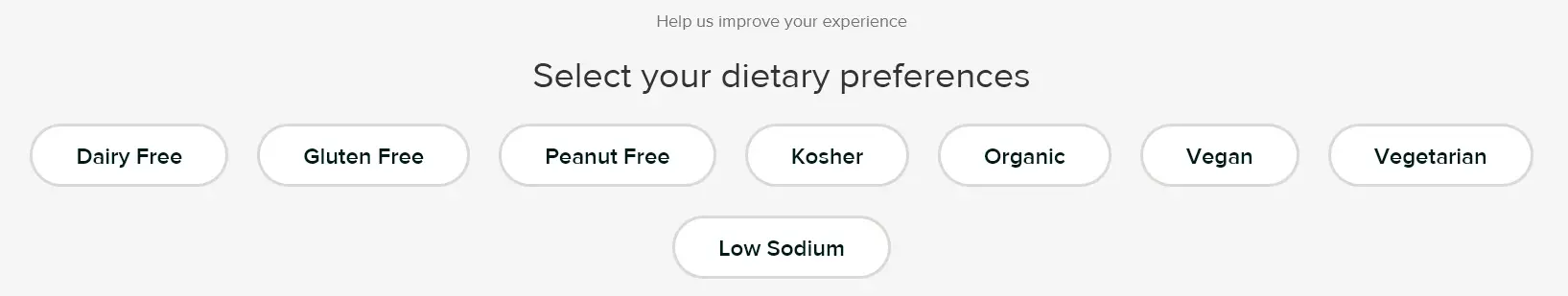 "select your dietary preferences"