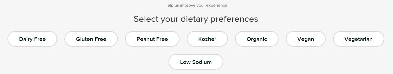 "select your dietary preferences"