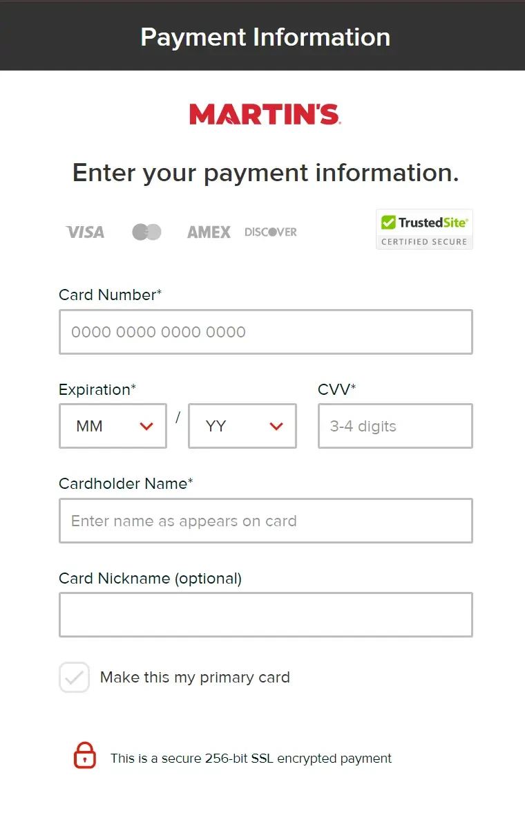 "enter credit or debit card information"