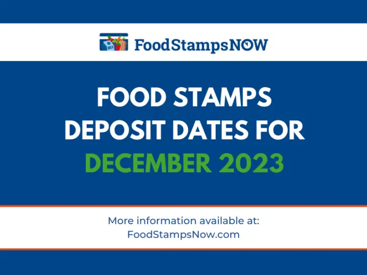 Food Stamps Schedule for December 2023